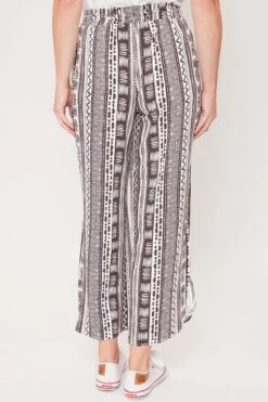 Women's Elastic Waist Pant With Slit Hem -Wana Fashion Shop WP695RC TRSTP 4