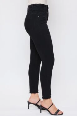 Women's WannaBettaButt 2-Button Fray Hem Ankle Jean -Wana Fashion Shop WP87419 W2568 3