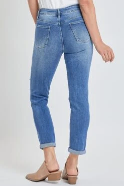 Women's Vintage High Rise Rolled-Cuff Straight Jeans -Wana Fashion Shop WP89070N 2565M 3