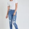 Women's Vintage High Rise Rolled-Cuff Straight Jeans -Wana Fashion Shop WP89070N 2565M 5