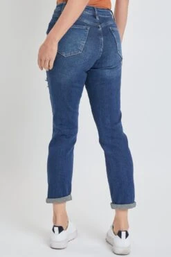 Women's Vintage High Rise Rolled-Cuff Straight Jeans -Wana Fashion Shop WP89070N T2565 2