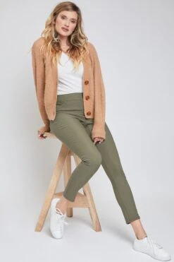 Women's Hyperstretch Mid Rise Jegging, Olivine -Wana Fashion Shop WP90931 OLIVI 1