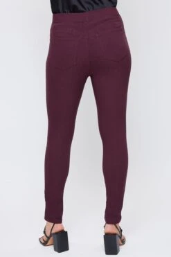 Women's Hyperstretch Mid Rise Jegging, Plum -Wana Fashion Shop WP90931 PLUM 4