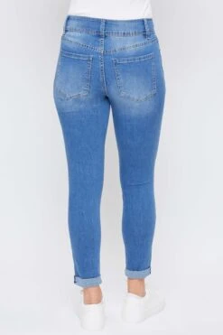 Women's Essential 2-Button Roll Cuff Ankle Jeans -Wana Fashion Shop WP938140 M08 4