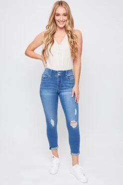 Women's Essential 2-Button Roll Cuff Ankle Jeans -Wana Fashion Shop WP938140 M1863 1