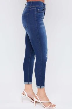 Women's Essential 2-Button Roll Cuff Ankle Jeans -Wana Fashion Shop WP938140 S1863 2
