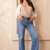 Women's Sustainable Wide Leg Jeans 1 Women's Sustainable Wide Leg Jeans -Wana Fashion Shop WP94251N C08 LS2