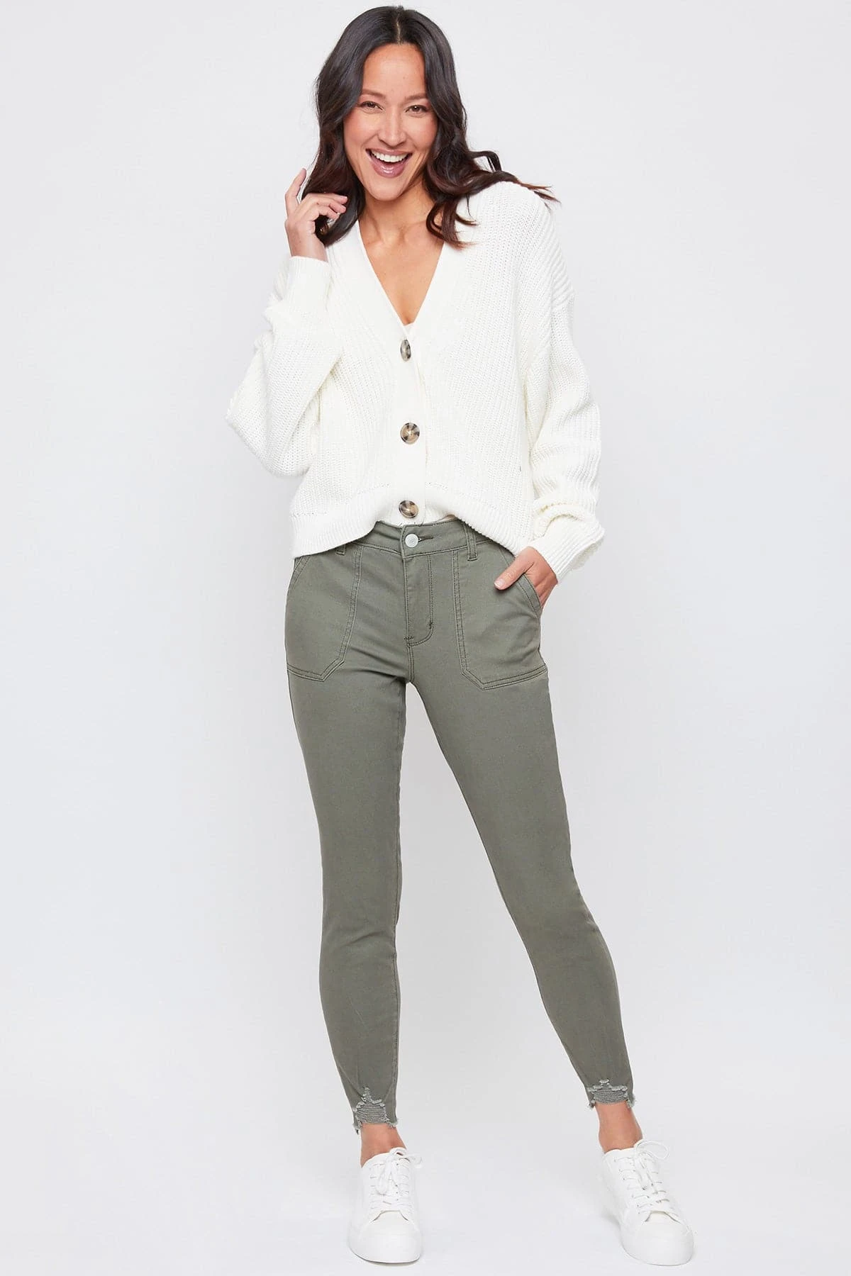 Women's Mid Rise Ankle Jean With Patch Pockets 3 Women's Mid Rise Ankle Jean With Patch Pockets