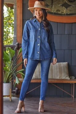 Women's Curvy Fit High Rise Skinny Jeans -Wana Fashion Shop WP988975 M08 LS3