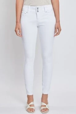 Women's WannaBettaButt 3 Button Skinny Ankle Jeans -Wana Fashion Shop WP998651N K37 3