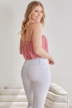 Women's WannaBettaButt 3 Button Skinny Ankle Jeans -Wana Fashion Shop WP998651N K37 LS2