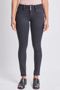 Women's WannaBettaButt 3 Button Skinny Ankle Jeans -Wana Fashion Shop WP998651N W67 3