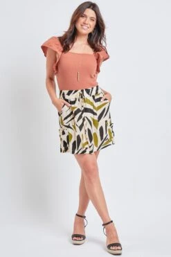 Women's Pull-On Drawstring Porkchop & Cargo Pocket Skort -Wana Fashion Shop WR132CG AB006 1