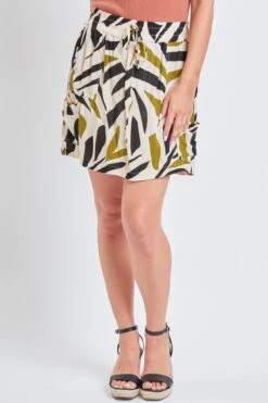 Women's Pull-On Drawstring Porkchop & Cargo Pocket Skort -Wana Fashion Shop WR132CG AB006 2