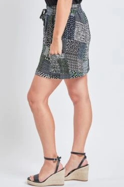 Women's Pull-On Drawstring Porkchop & Cargo Pocket Skort -Wana Fashion Shop WR132CG PW005 2
