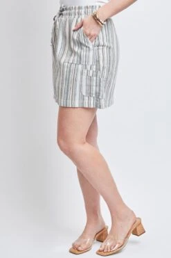 Women's High Rise Linen Cargo Skort -Wana Fashion Shop WR132LN ST007 3