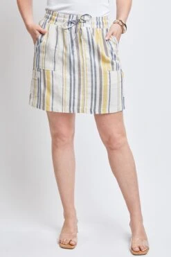 Women's High Rise Linen Cargo Skort -Wana Fashion Shop WR132LN ST009 2