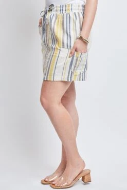 Women's High Rise Linen Cargo Skort -Wana Fashion Shop WR132LN ST009 4