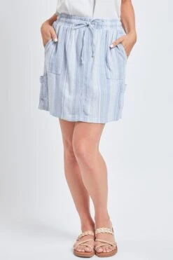 Women's High Rise Linen Cargo Skort -Wana Fashion Shop WR132LN ST010 2