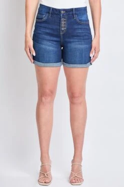 Women's Curvy Fit Button Fly Cuffed Shorts -Wana Fashion Shop WS250341 S08 1 cb18cf58 9e89 4d7a bffa 344dee0c53ef