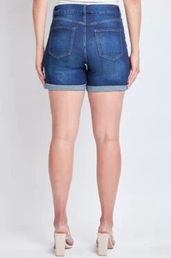 Women's Curvy Fit Button Fly Cuffed Shorts -Wana Fashion Shop WS250341 S08 2 6ebe37fe b7eb 4f08 8df1 246bde928bf3