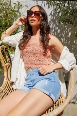 Women's Curvy Fit Cuffed High Rise Shorts -Wana Fashion Shop WS253141 L2651 LS1