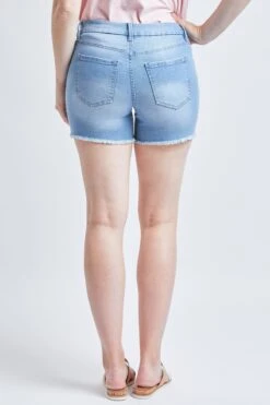 Women's Curvy High Rise Frayed Hem Shorts -Wana Fashion Shop WS256741 L2649 4
