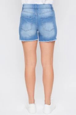 Women's Curvy High Rise Frayed Hem Shorts -Wana Fashion Shop WS256741 M2649 4