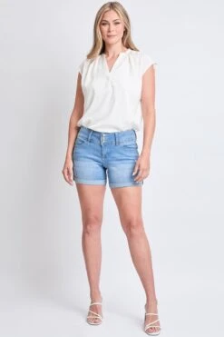 Women's WannaBettaButt 3 Button Cuffed Shorts Sustainable -Wana Fashion Shop WS257942 L2658 4