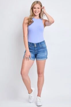 Women's WannaBettaButt 3 Button Cuffed Shorts Sustainable -Wana Fashion Shop WS257942 M2658 4