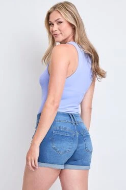 Women's WannaBettaButt 3 Button Cuffed Shorts Sustainable -Wana Fashion Shop WS257942 M2658 9