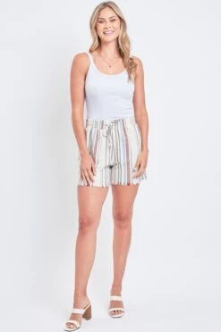 Women's Linen Lounge Shorts With Frayed Hem Lifestyle Collection -Wana Fashion Shop WS2592LN ST013 4