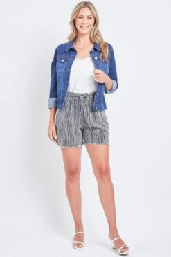 Women's Linen Lounge Shorts With Frayed Hem Lifestyle Collection -Wana Fashion Shop WS2592LN ST014 1