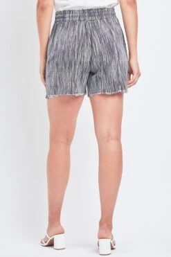 Women's Linen Lounge Shorts With Frayed Hem Lifestyle Collection -Wana Fashion Shop WS2592LN ST014 4