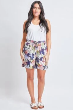Women's Pull-On Shorts With Pockets -Wana Fashion Shop WS2624R1 FL011 1