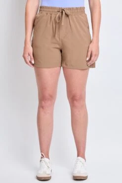 Women's Resort Wear With Elastic Waist Shorts -Wana Fashion Shop WS2635T1 BUNUT 1