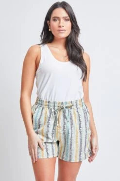 Women's Resort Wear With Elastic Waist Shorts -Wana Fashion Shop WS2635T1 NP006 2