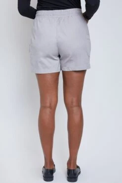 Women's Drawstring Shorts With Pleated Side Pockets -Wana Fashion Shop WS2651P1 SILVA 4