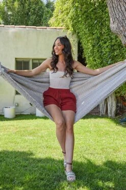 Women's Lifestyle Double Gauze Shorts With Tassel -Wana Fashion Shop WS2653DG TERRA LS6 4ea3932f 382c 41a9 bb5b 363feb81b8ed