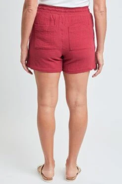 Women's Lifestyle Double Gauze Shorts With Tassel -Wana Fashion Shop WS2653DG GARNT 4