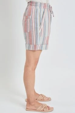 Women's High Rise Pull-On Cuffed Shorts - Lifestyle Collection -Wana Fashion Shop WS2690LN ST012 4