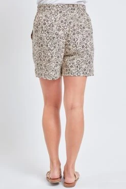 Women's High Rise Pull-On Cuffed Shorts - Lifestyle Collection -Wana Fashion Shop WS2690LN FL010 4