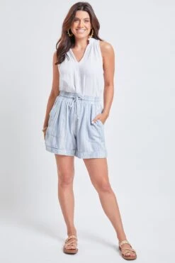 Women's High Rise Pull-On Cuffed Shorts - Lifestyle Collection -Wana Fashion Shop WS2690LN ST010 1