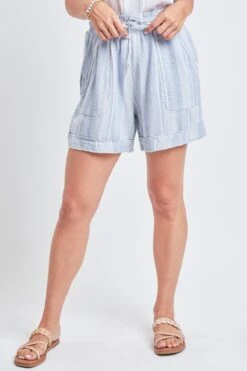 Women's High Rise Pull-On Cuffed Shorts - Lifestyle Collection -Wana Fashion Shop WS2690LN ST010 2