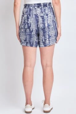 Women's Printed Elastic Waistband High Rise Linen Shorts -Wana Fashion Shop WS2705CG AN009 2