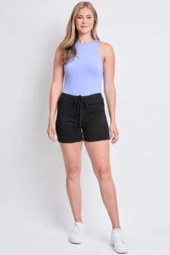 Women's Essentials Elastic Waistband Jogger Shorts -Wana Fashion Shop WS270950 W37 4