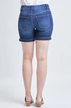 Women's High Rise 2 Button Side Slit Hem Shorts-Distressed -Wana Fashion Shop WS271141 S1952 3