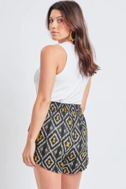 Women's Pull-On Shaped Hem Shorts With Flap Patch Pockets Lifestyle Collection -Wana Fashion Shop WS2727CG BA003 4