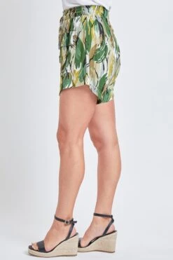 Women's Pull-On Shaped Hem Shorts With Flap Patch Pockets Lifestyle Collection -Wana Fashion Shop WS2727CG LE003 3