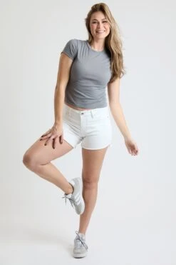 Women's High RisePremium Stretch Fray Hem Hi-Lo Shorts -Wana Fashion Shop WS314860 K37 5 1be890e2 9e13 4b50 b568 4e7db29aecc9